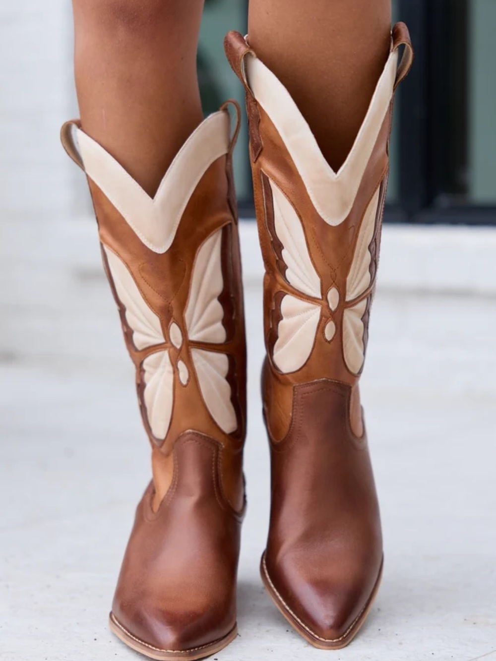Oasis Society Fairy Camel Butterfly Western Cowboy Boots Size 10 NWT